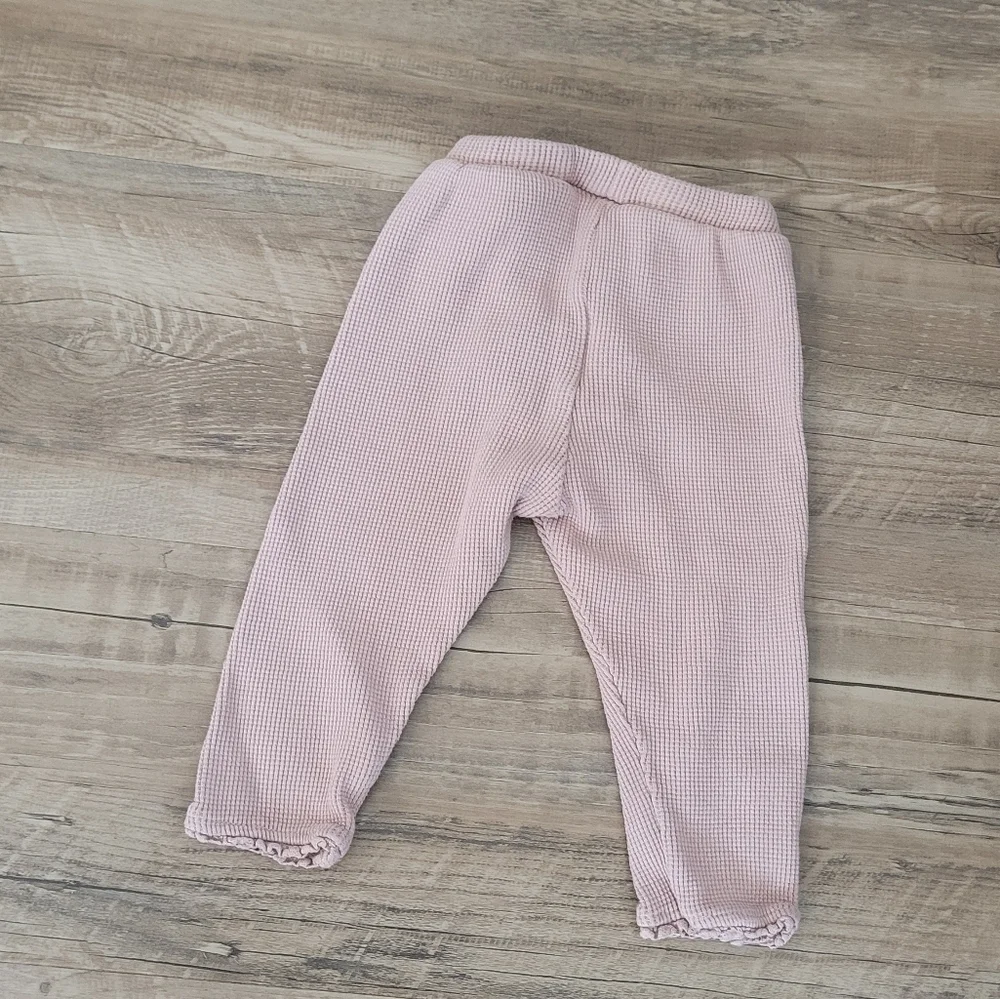 Zara Baby Waffle Knit Pink Pants Size 6-9 Months